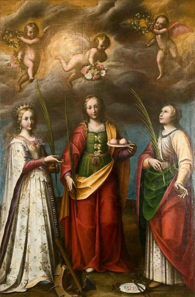 Orsola Caccia-103-Sant'Agata tra Santa Caterina d'Alessandria e Sant'Apollonia